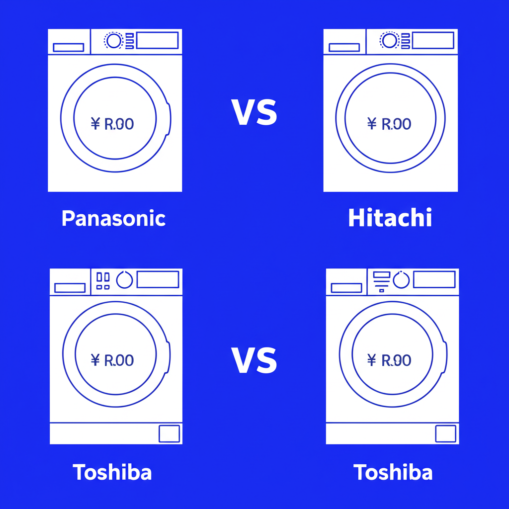 洗濯機のメーカー別・年式別買取相場の比較イメージ